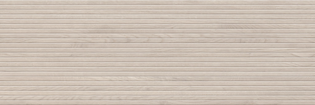 A ceramic tile with a beige and brown color variation, textured with a matte finish.